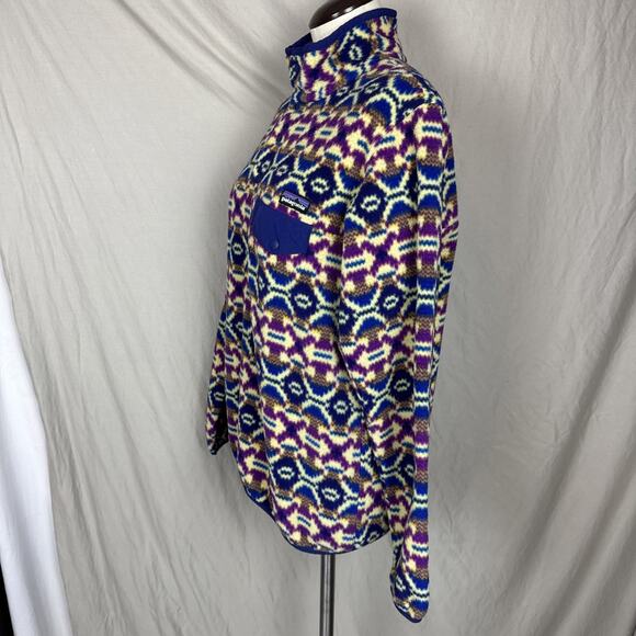 Patagonia Synchilla Womens MEDIUM Aberdeen Butterfly Aztec Snap Pullover Jacket - Picture 8 of 15